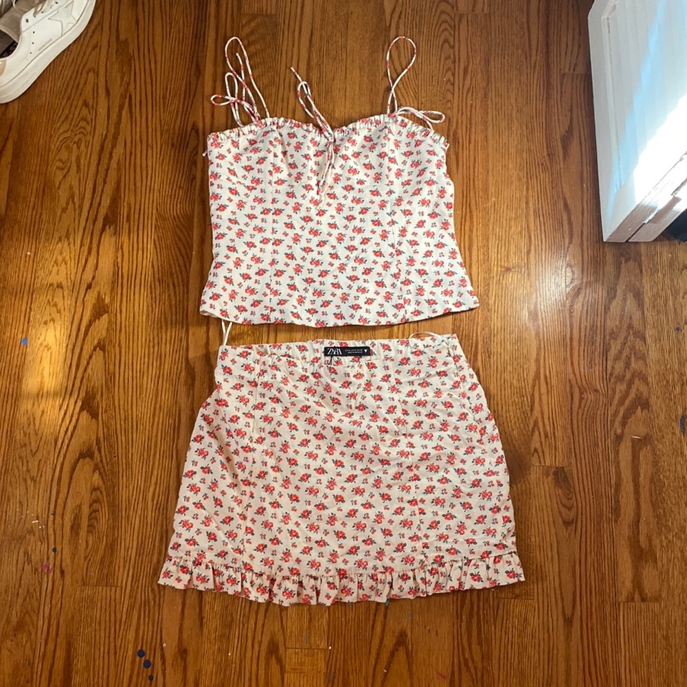 Zara Rose Tank Top and Skirt Set